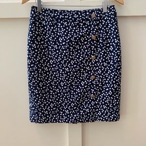 talbots button up polka dot skirt